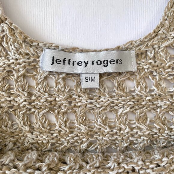 Jeffrey Rogers Crochet Knit Beige Crop Top  Coastal Grandma Cowgirl Cottagecore - Picture 6 of 11